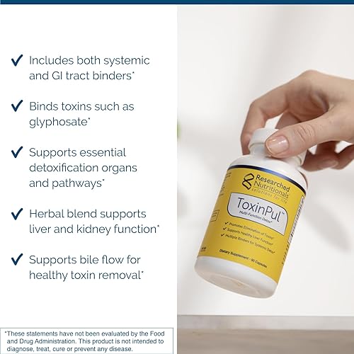 Miniatura 4 de Researched Nutritionals ToxinPul - Carpeta y soporte de limpieza de desintoxicación, ácido húmico, ácido fúlvico, cilantro, raíz de diente de león y
