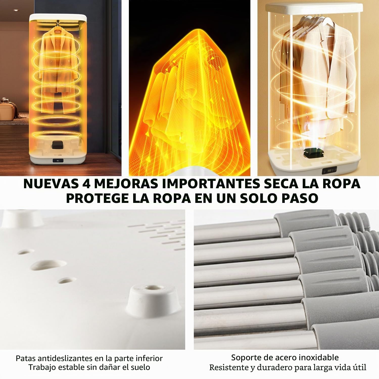 Máquina Automática para Planchar y Doblar, Planchadora Y Dobladora Automática, Temporizador Inteligente Secado De Ropa con Control Remoto, Secadora (220 V) 3 en 1 para Ropa