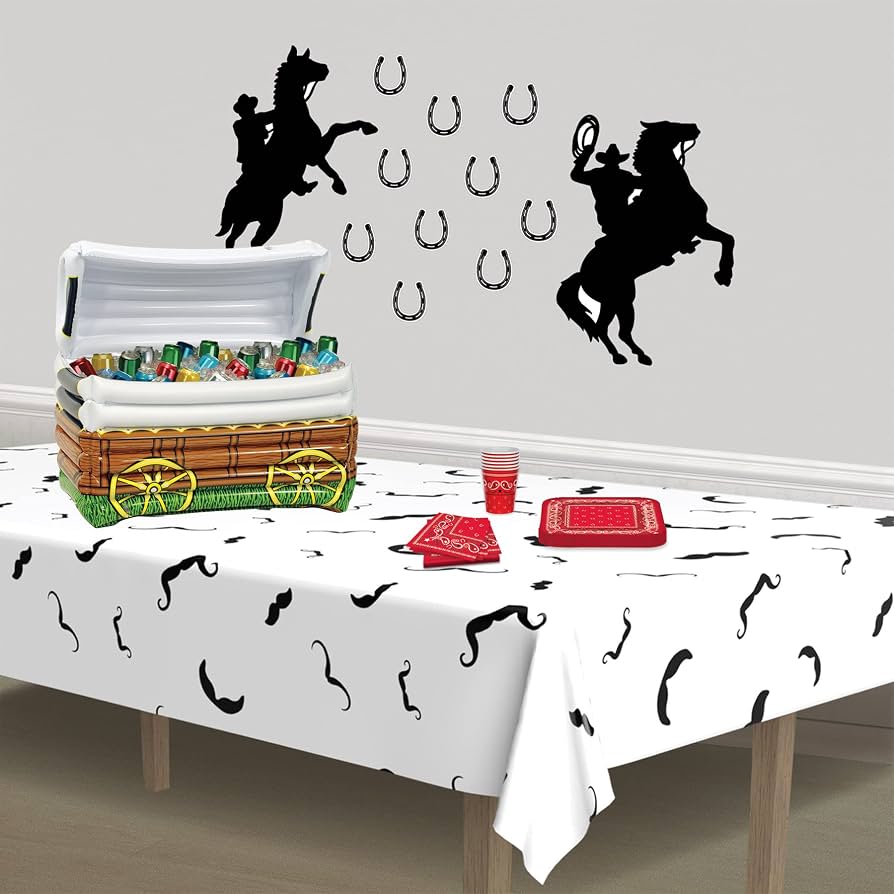 Beistle Horse Racing Plastic Tablecover For Derby Party - 54 X 108 Inches, Green With Horse Border - View #3