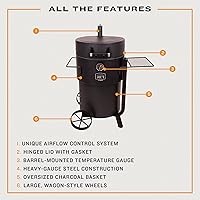Vista 5 de Oklahoma Joe's Bronco Pro Charcoal Steel Drum Smoker - 19202099