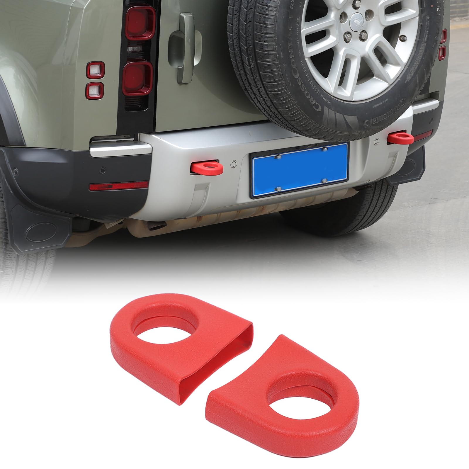 2-częściowe pokrowce na pierścienie haka holowniczego, kompatybilne z LR Defender 90, 110, 130, 2020-2025, osłona na tylny zderzak samochodu, gumowa osłona na hak holowniczy, akcesoria