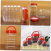 Vista 8 de HEMOTON Tarros de plástico con tapas, dispensador de aderezo de ensalada, dispensador de harina, recipientes de alimentos con colador, recipientes