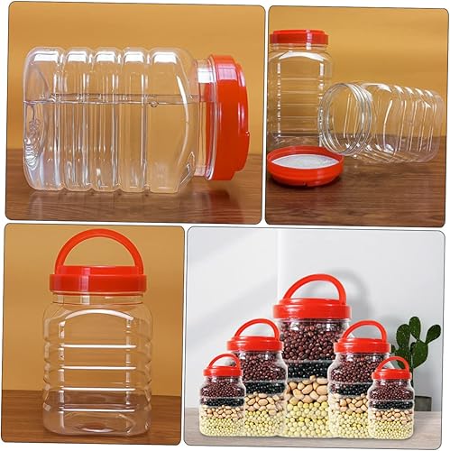 Miniatura 8 de HEMOTON Tarros de plástico con tapas, dispensador de aderezo de ensalada, dispensador de harina, recipientes de alimentos con colador, recipientes