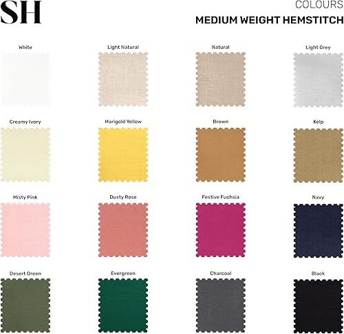 Miniatura 6 de Solino Home Juego de 4 manteles individuales de lino 100 % lino puro, peso medio, vainica, 14 x 19 pulgadas, hechos a mano y lavables a máquina,