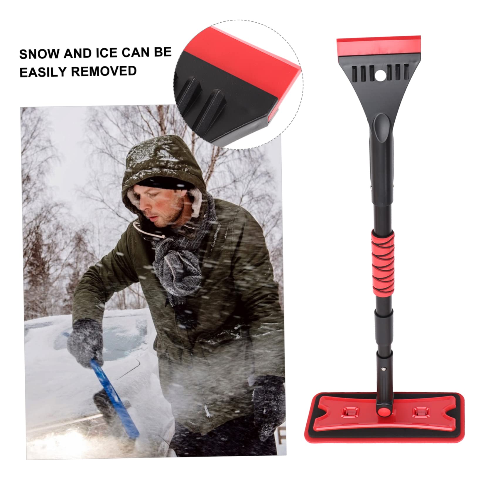 ifundom Pala De Nieve Desmontable para Coche Herramienta De Limpieza para Quitar Nieve Raspador De Hielo y Cepillo para Parabrisas