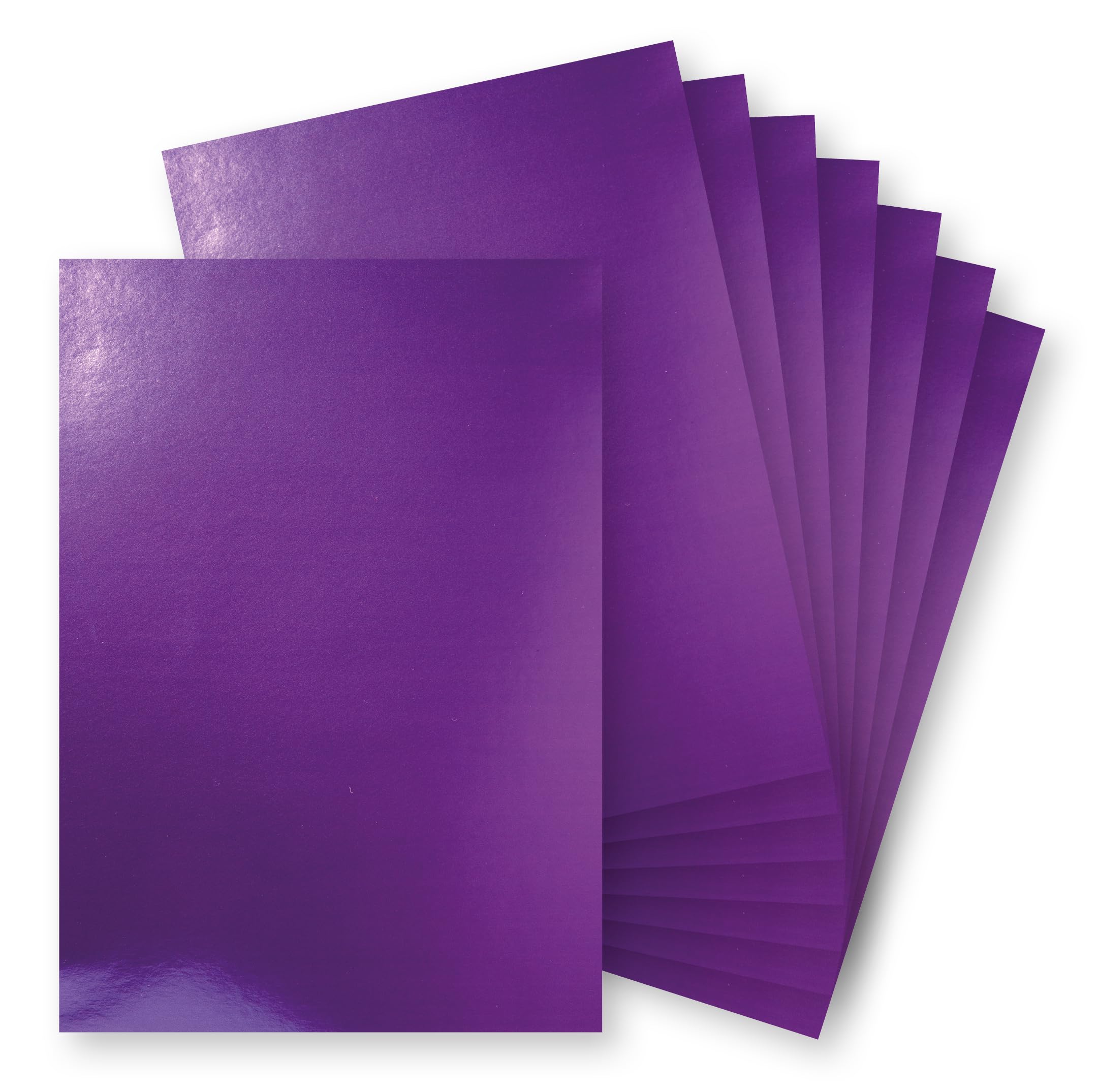 Springboard A4 Mirror Foil Gloss Card Sheets - 230gsm Cardstock for Card Making - Mirror Foil Card Compatible w/Die-Cutting Machines - Sparkly Craft Supplies - Purple - 10-Pack