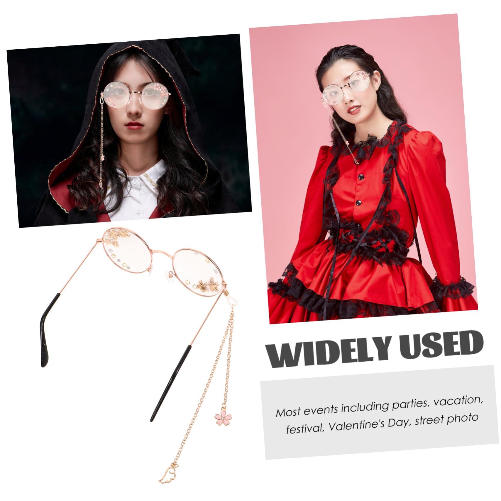VALICLUD 5st Runde Brille Mit Gotischer Schleife Cosplay-brille Für Damen Cosplay-brille Für Frauen Brillen Für Frauen Party-sonnenbrille Lustige Brille Für Damen Kawaii-brille Metall