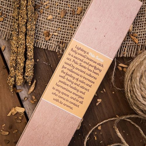 Miniatura 4 de Sagrada Madre Palitos de incienso Palo Santo  Varillas de incienso naturales orgánicas para limpieza, meditación, relajación  Vegano, combustión