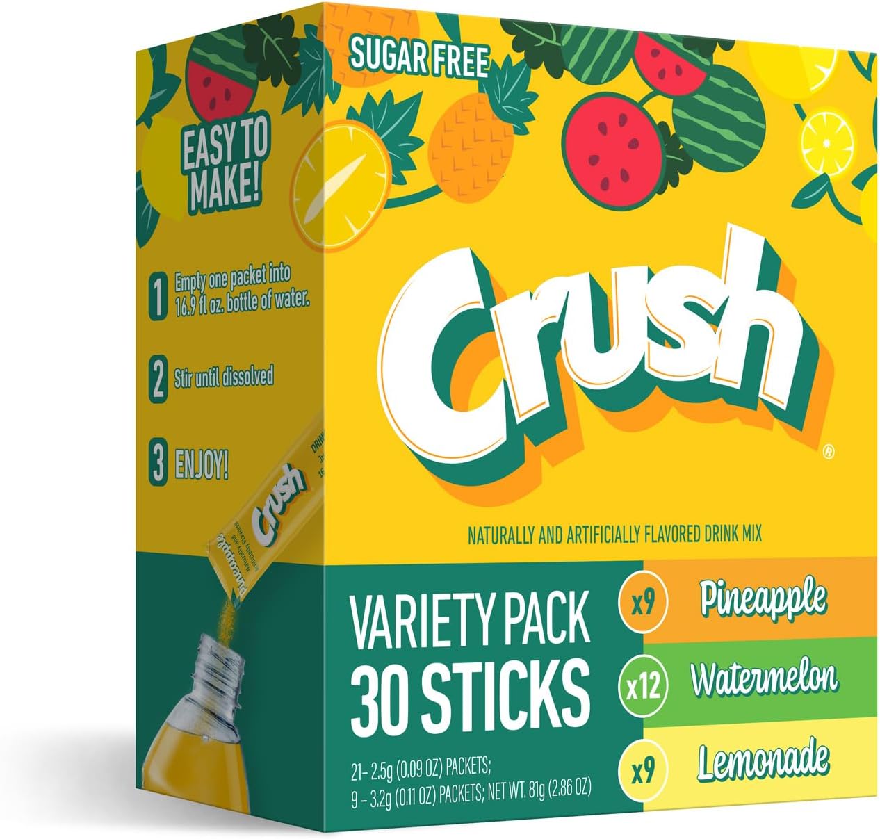 Crush 30 Count Variety Pack (Pineapple, Watermelon, Lemonade)