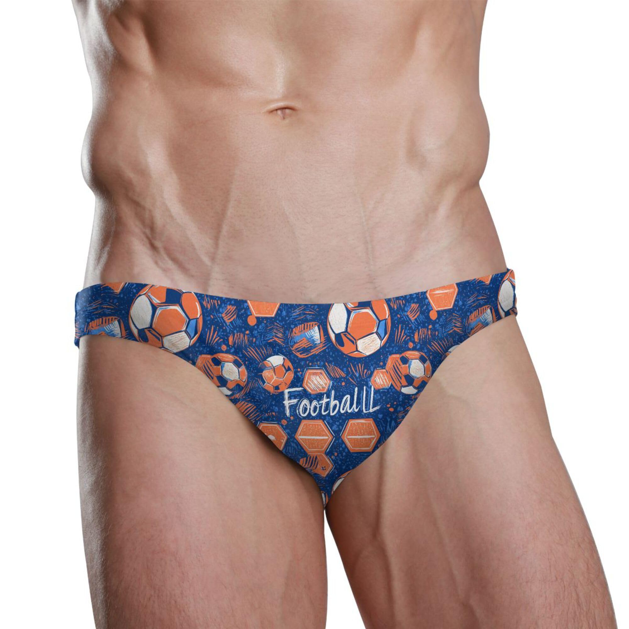 Football Soccer Sport Swim Briefs for Men Swimsuit Bikini Swimwear XXXL B0403900