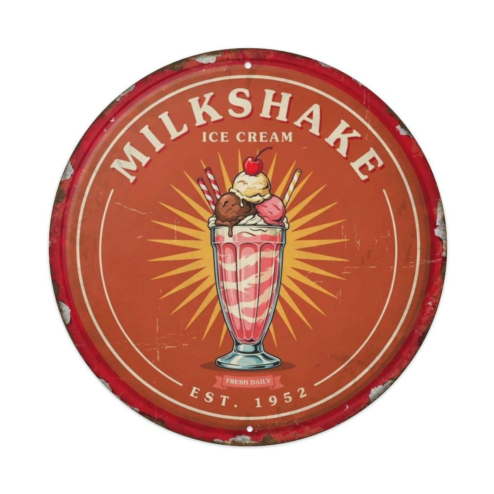 Retro-Milkshake Metal Tin Sign Plaque