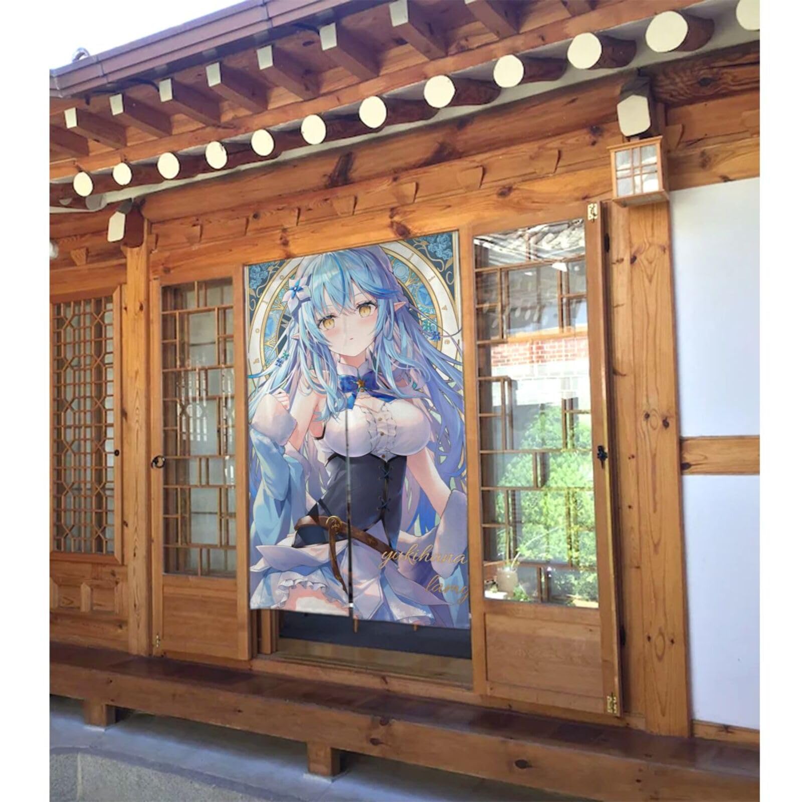 Amazon｜ドアカーテン のれん VTuber 雪花ラミィ 両開き 間仕切り 玄関