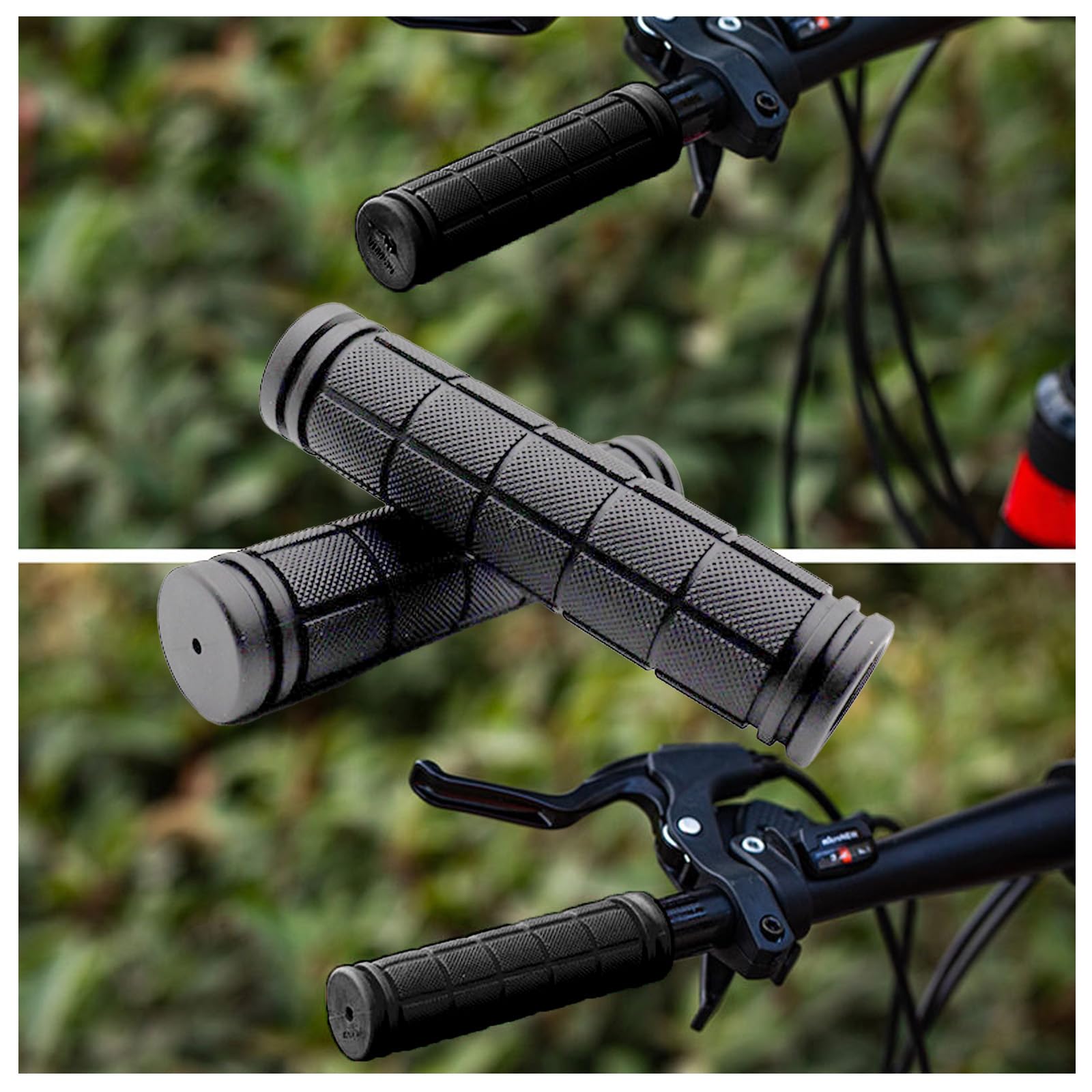 1par Empuñadura Manillar Puño Bicicleta De Montaña Universal Color Dorado Negro