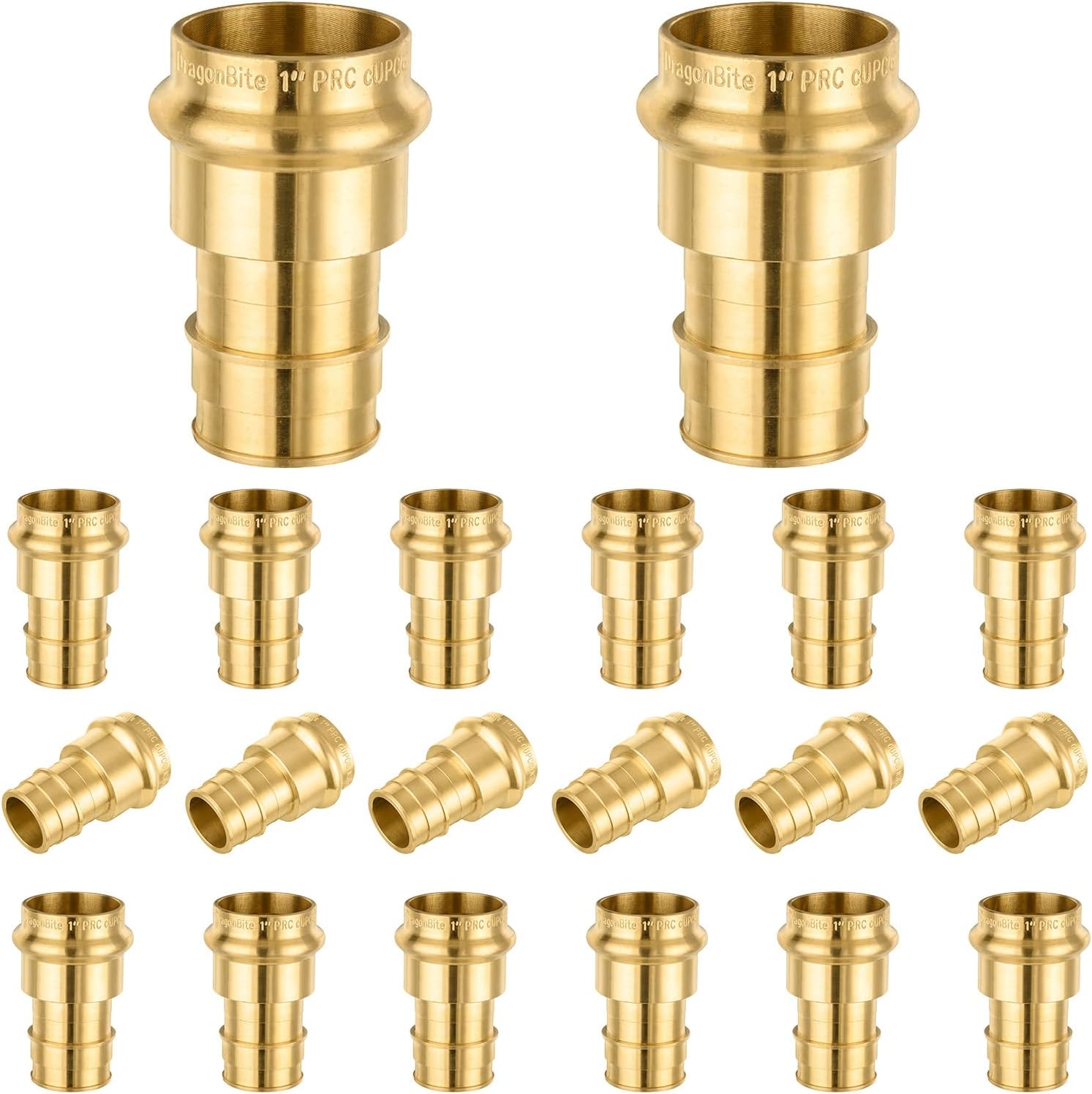 (Pack of 10) FOSKAN 3/4" Copper Press x 1/2" PEX A Expansion Brass Coupling Adapter,Pro Press Fittings Connect from Copper to PEX A Pipe(PRESS088)