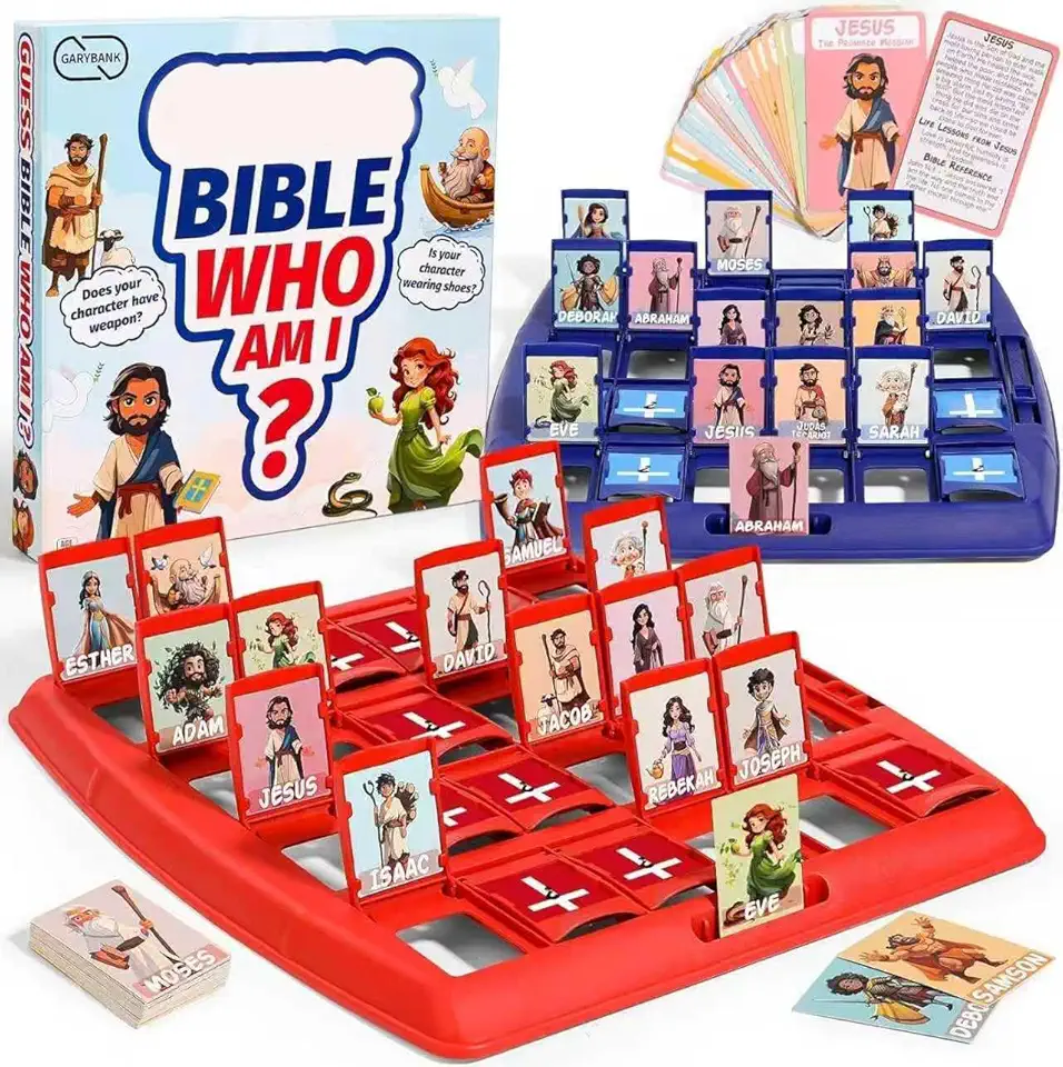 Bible Who I Am Board Games,Classic 24-Holy Characters with Life Story & Verse Cards,Suitable for Parties and Families