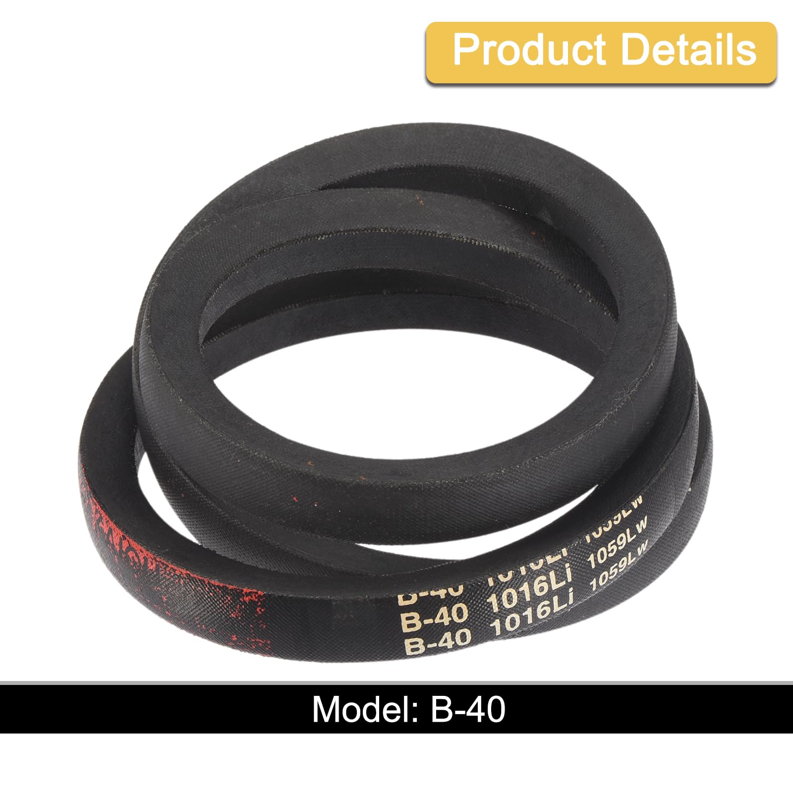 Uxcell 3 Pack B-40 Classic Wrapped V-Belt, 43" Outside Circumference, Black, Industrial Rubber V-Belt — Amazon image 5