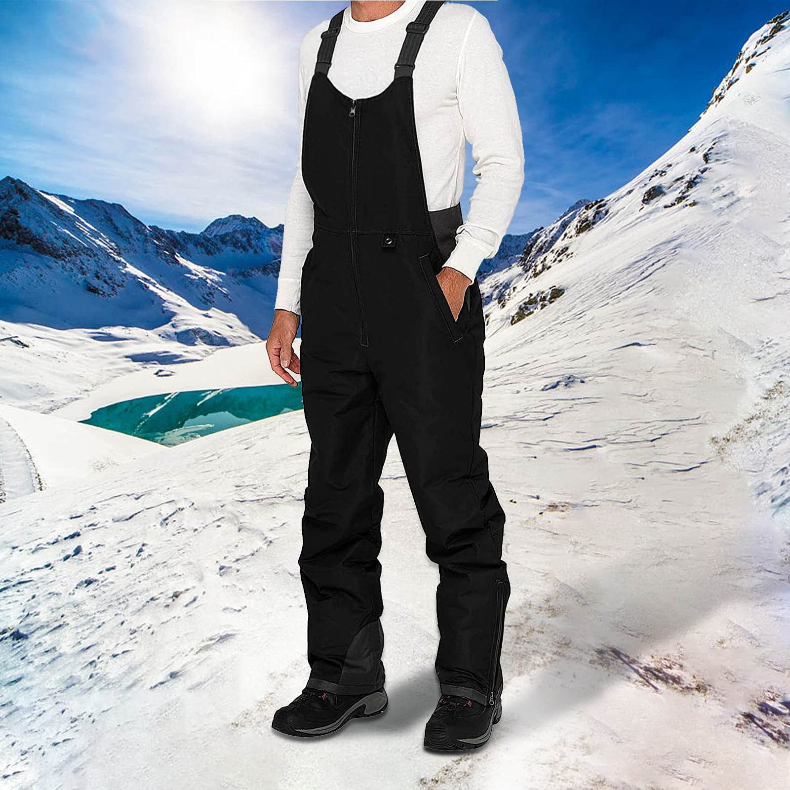 Pantaloni da sci da uomo, taglie forti, termici, da neve, pantaloni aderenti, aderenti, pantaloni sportivi invernali funzionali, antivento e impermeabili