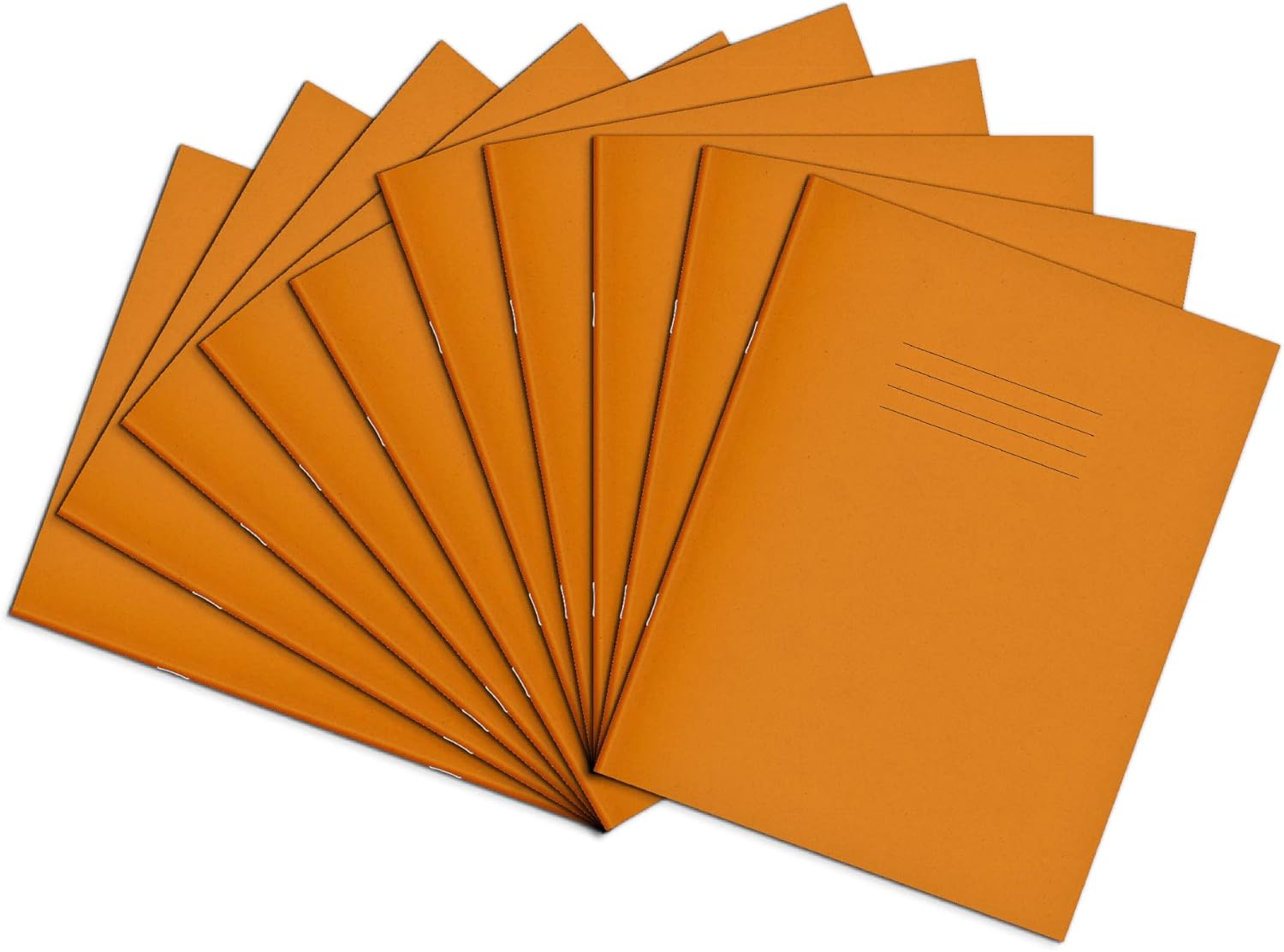 Rhino, VEX554-229-6 Stationery Exercise Book | 9 X 7 | A5+ | 80 Page | 7mm Squared Exercise Book | Orange | Learning Resources | School Books | Pack of 10