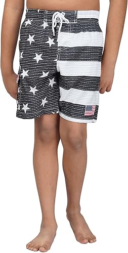 North 15 Traje de baño para niños, traje de baño con bandera de Estados Unidos, traje de baño de playa de secado rápido, traje de baño para