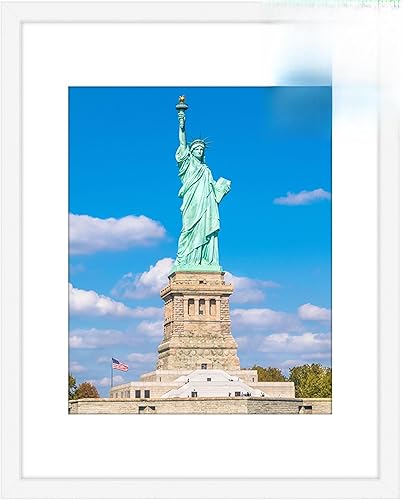 Icona Bay - Portarretratos blanco de 11 x 14 pulgadas con paspartú extraíble para fotos de 8 x 10 pulgadas - Marco de madera de ingeniería de estilo