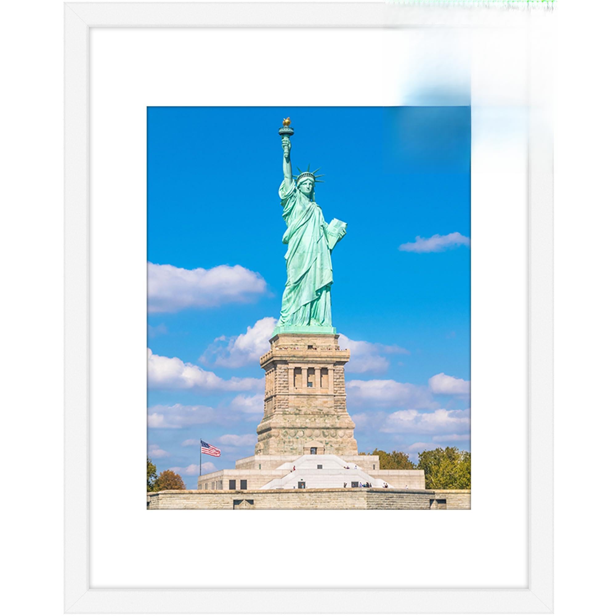 Cadre photo blanc 28x35.6 en bois avec marie-louise amovible
