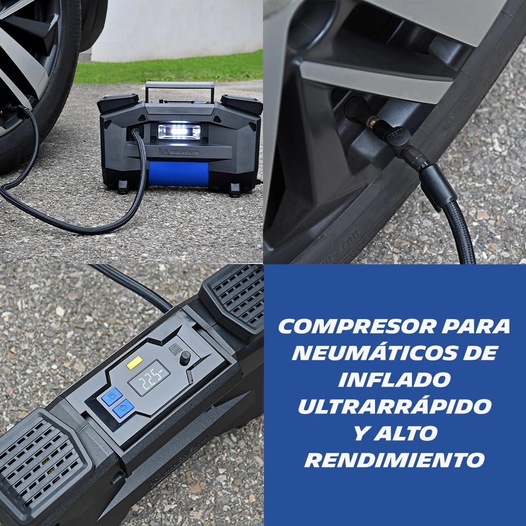 MICHELIN Compresor de aire 009538, 7 bares, 230 V, alto flujo, motor de accionamiento directo