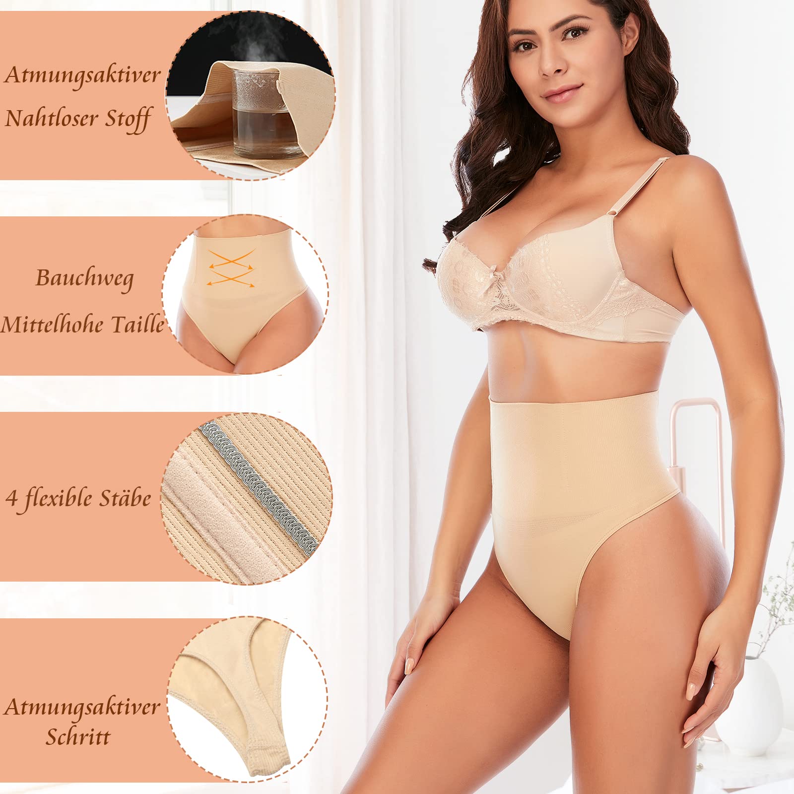 YARRCO Damen Bauchweg Unterhose Slips String Tanga Shapewear Miederhose Body Shaper Miederslips Figurformende Unterwäsche