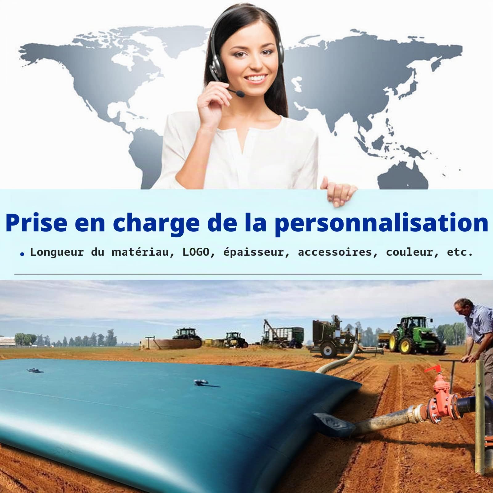 Récipients de Stockage d'eau de 110 L, réservoir d'eau Portable Pliable de Grande capacité, résistance à la sécheresse, Protection Contre Les incendies, Irrigation agricole, Eau d'urgence en