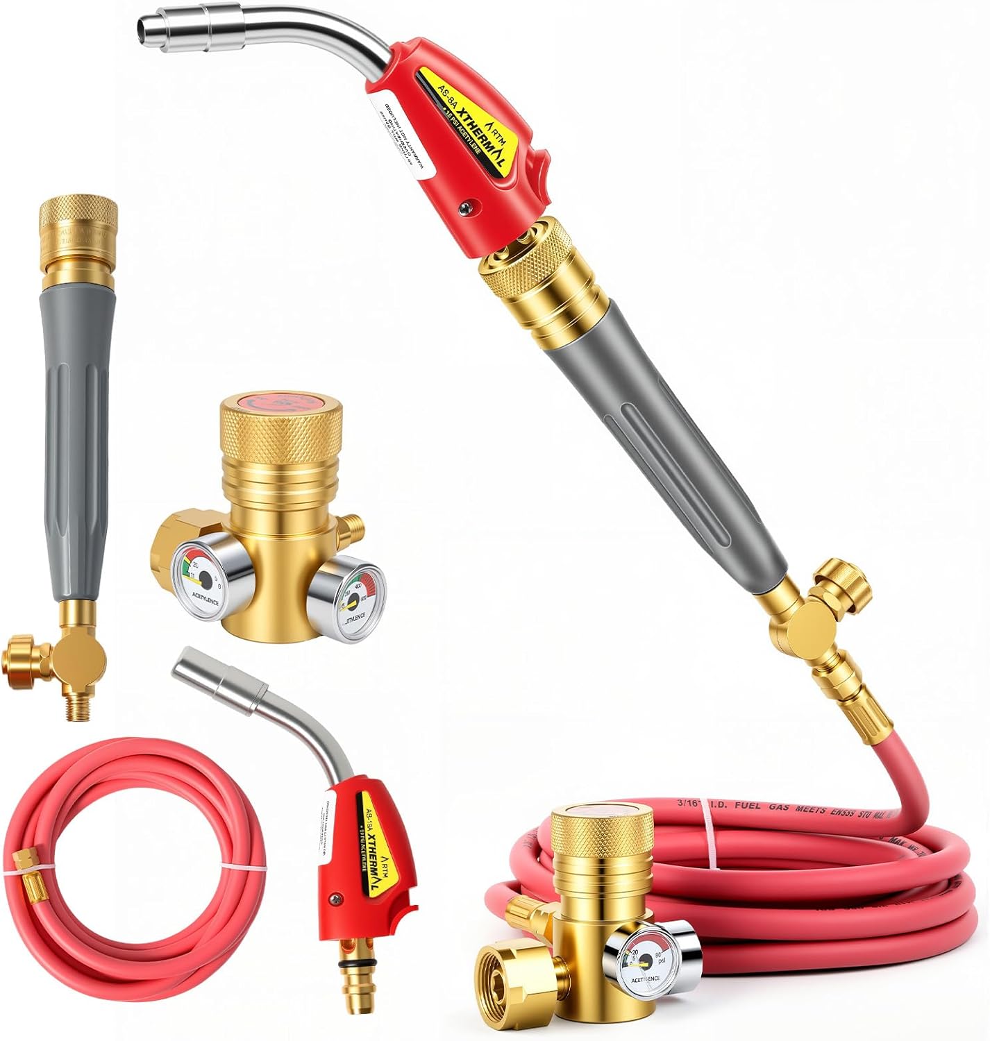 Air Acetylene Torch kit With Ignite Button Extreme Swirl Flame Turbo Torch For for plumbing, HVAC and quenching application