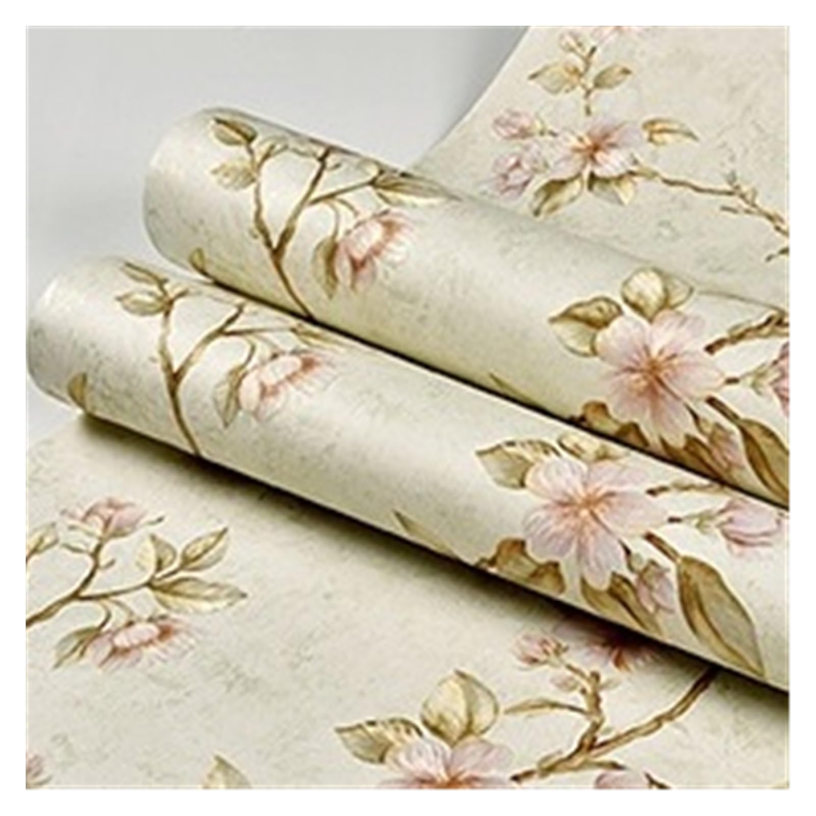 Papier peint textile autocollant floral 3m x 53cm Color-4 pour deco salon et chambre