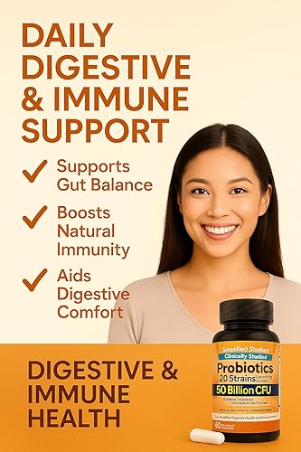 Miniatura 5 de Probióticos, 50 mil millones de UFC, 20 cepas, 60 cápsulas vegetarianas, sin OMG, complejo de enzimas digestivas, paquete de 3, suministro para 90