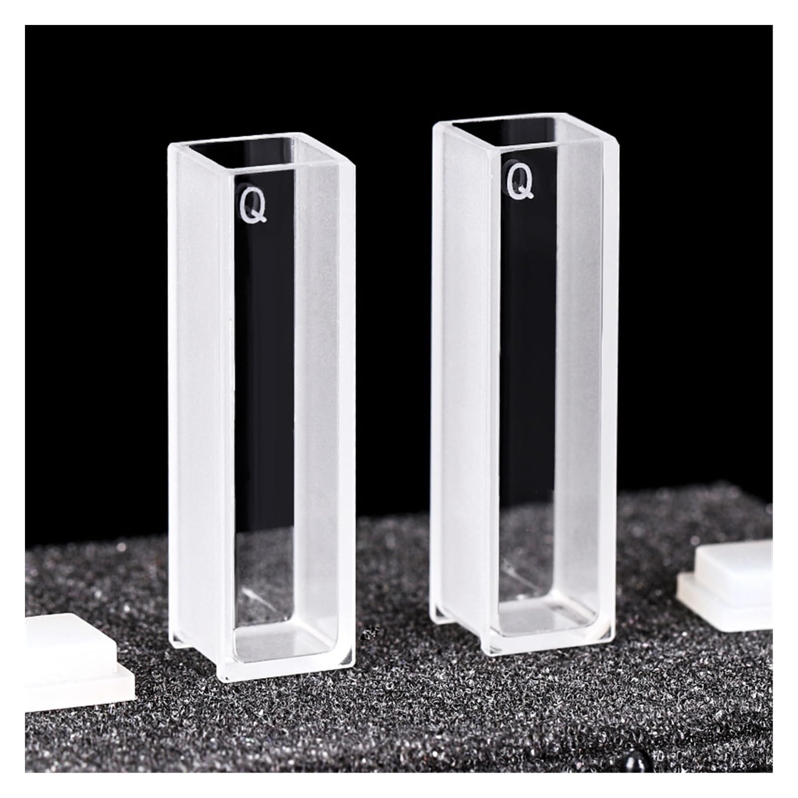 Cuvette al quarzo da 2 pezzi 3,5 ml con coperchio e lunghezza del percorso di 10 mm for laboratorio spettrofotometro