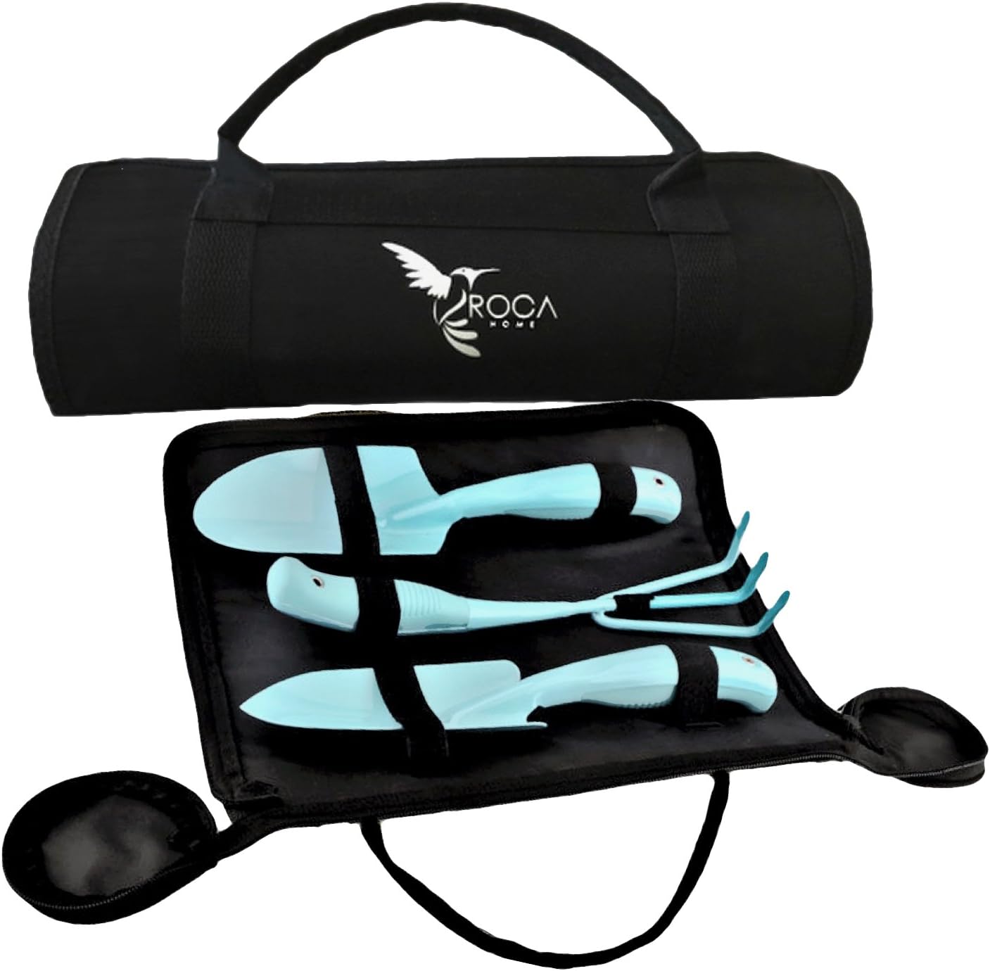 Garden Tools Set - Gardening Tools with Garden Tools Carry Bag by ROCA. Great Gardening Gifts. Gardening Guide Included
