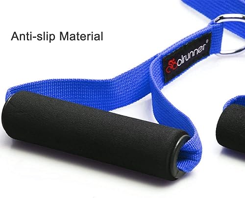 Vista 4 de Coolrunner 2 Pair Resistance Band Handles Grips Fitness Strap Wide Design Heavy Duty Cable Handles with Solid ABS Cores, Heavy Gauge Welded D-Rings