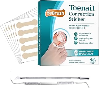 Ingrown Toenail Treatment, Painless Ingrown Toenail Tool, Professional Pedicure for Ingrown Toenail, Toenail Corrector Patch with File and Lifter, Breathable Ingrown Toenail Strips, 60Pcs