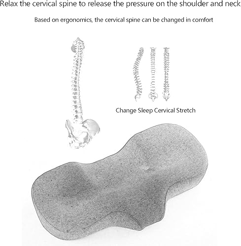 Miniatura 6 de Almohada cervical de espuma viscoelástica de contorno para aliviar el dolor de cuello, almohada ergonómica para dormir, almohada ortopédica para el