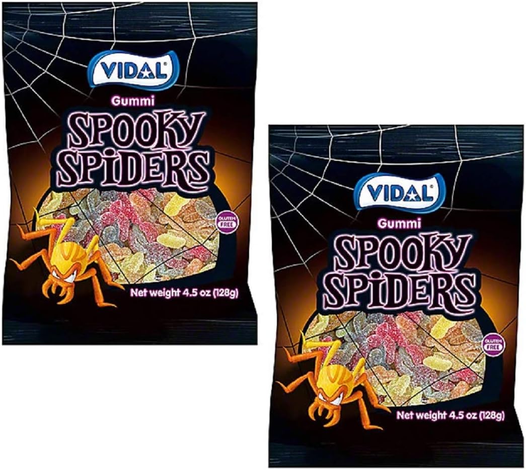 Vidal Gummi Spooky Spiders Gummy Halloween Candy, 4.5 Oz (Pack of 2)