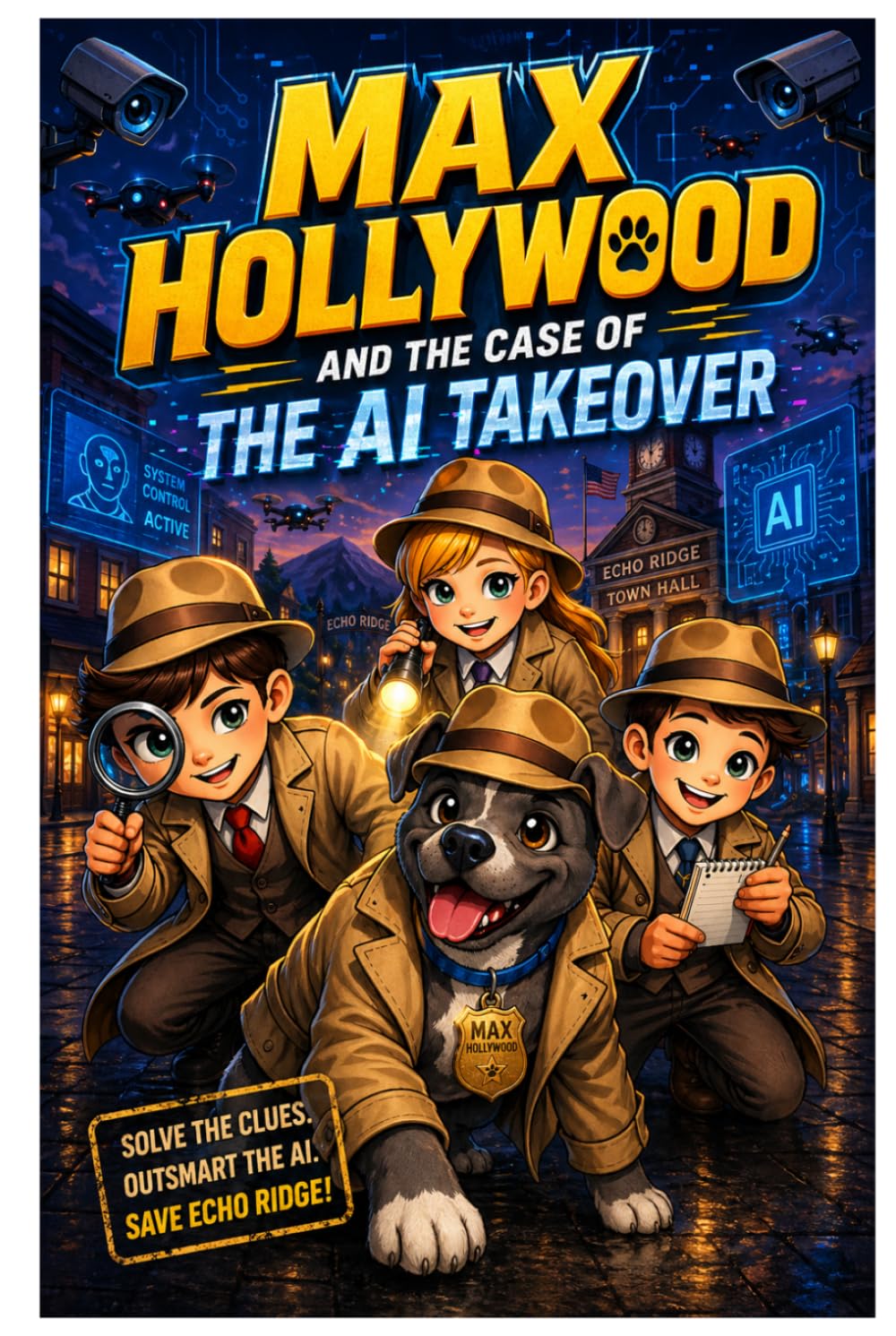 Max Hollywood and the Case of the AI Takeover: Echo Ridge falls under the control of a mysterious AI, Emily, Bobby, Roger, and their fearless pit ... keep the town safe. (Max Hollywood Msyteries)