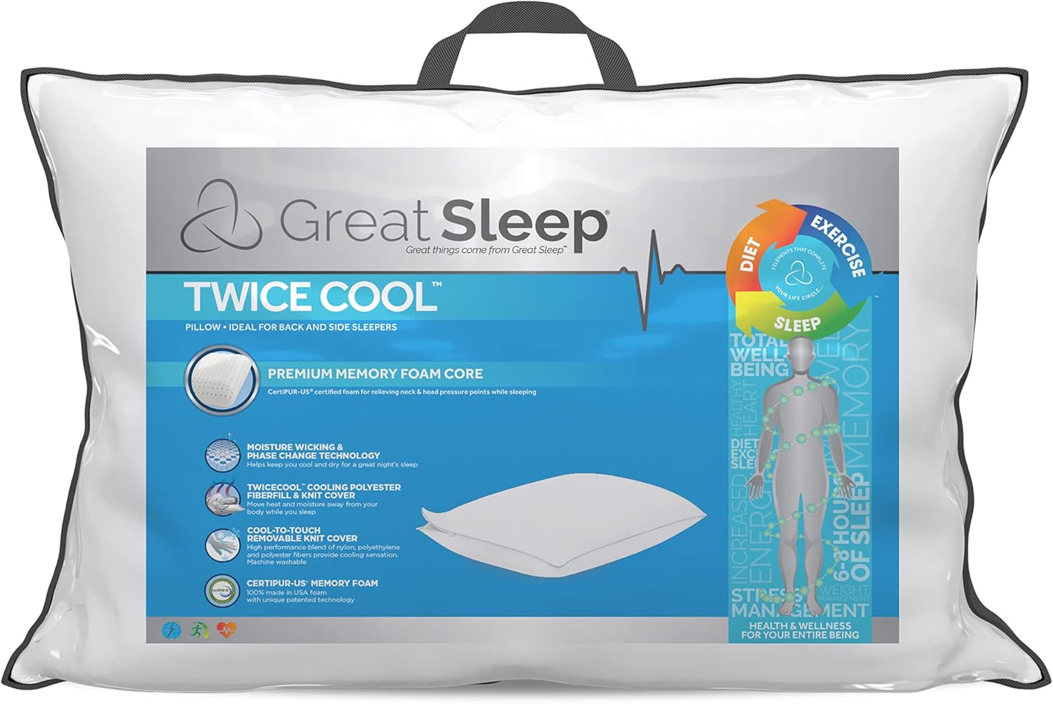 Great Sleep Twice Cool Chamber VE Foam Side/Back Sleeper