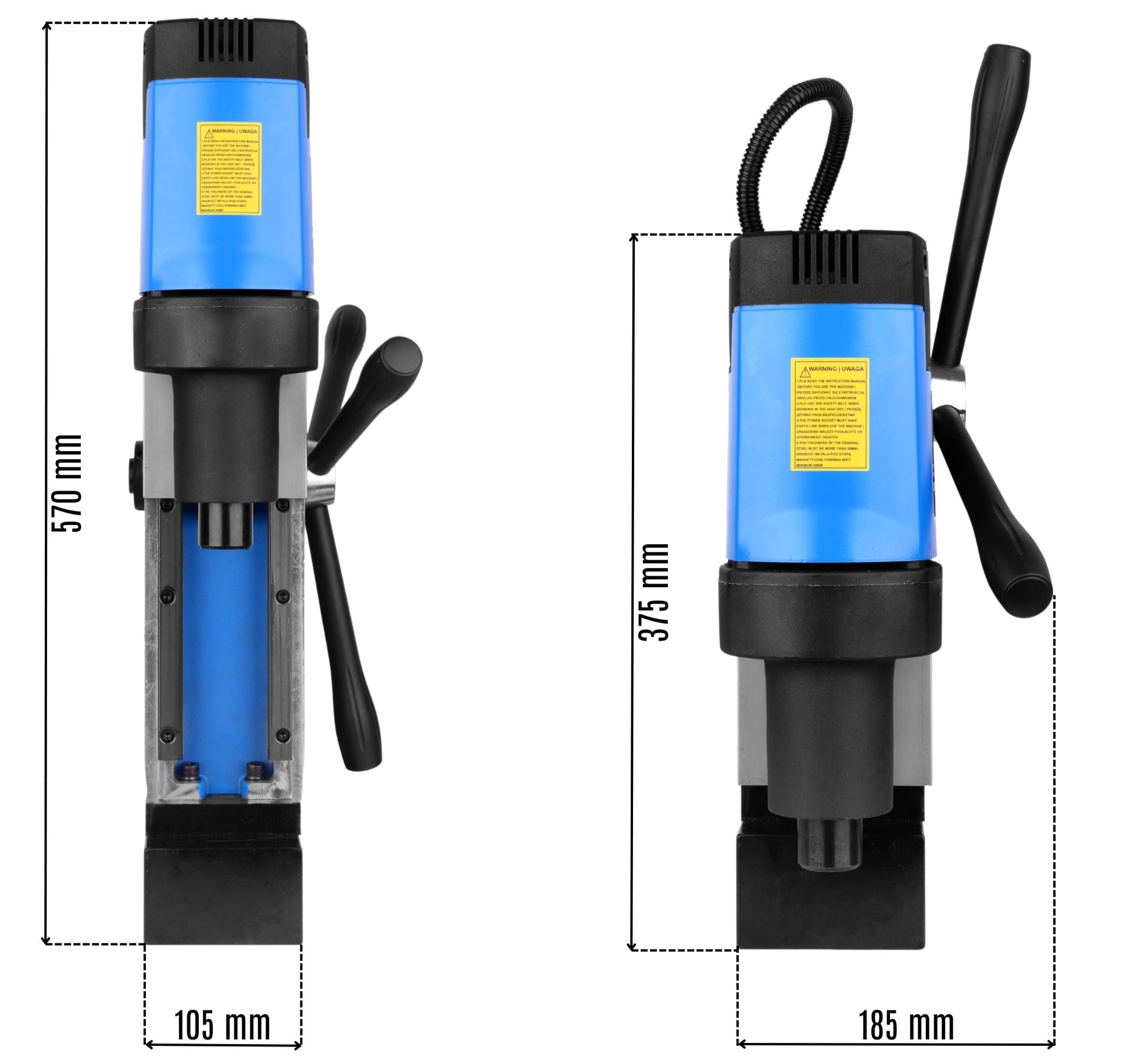 STAKO Trapano magnetico 1800 W con valigetta ST-28RE+ max. Ø 80 mm – 16500N forza magnetica – Trapano a nucleo portatile per lavorazione dei metalli con Weldon 19 mm MK3 e mandrino B16 3-16 mm – Set 2