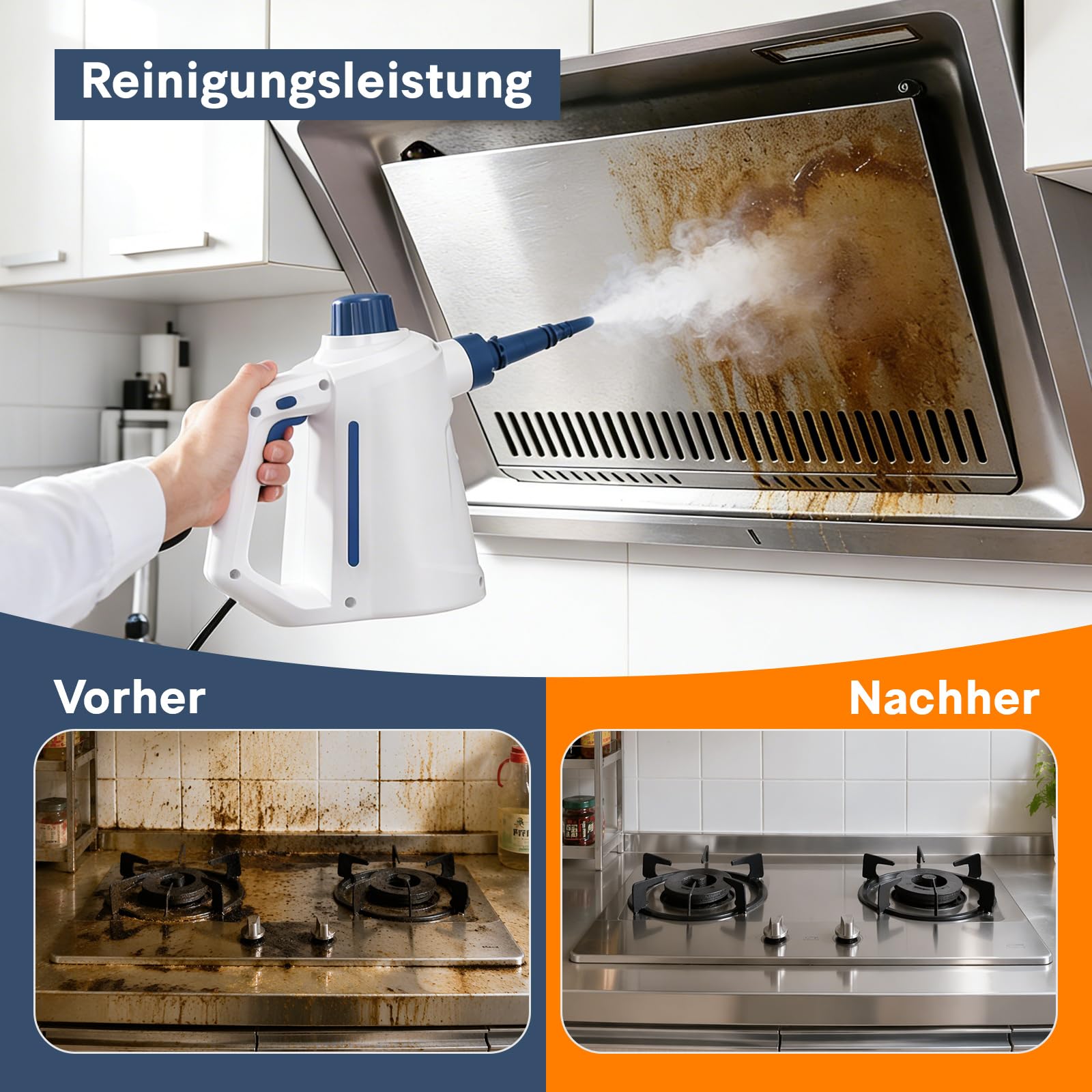 Dampfreiniger Handgerät,Steam Cleaner für alles,3 Bar /110 °C