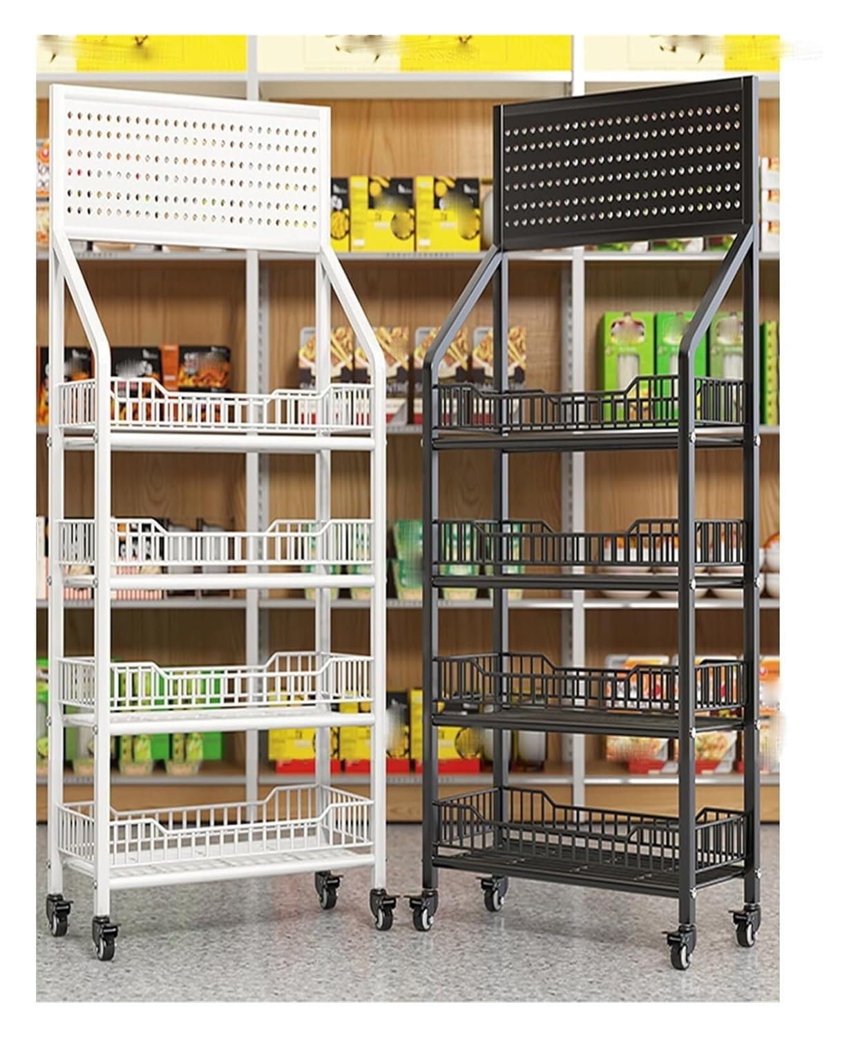 Espositore per snack con ganci, supporto a 4 livelli per caramelle e snack, forniture per stand di vendita al dettaglio