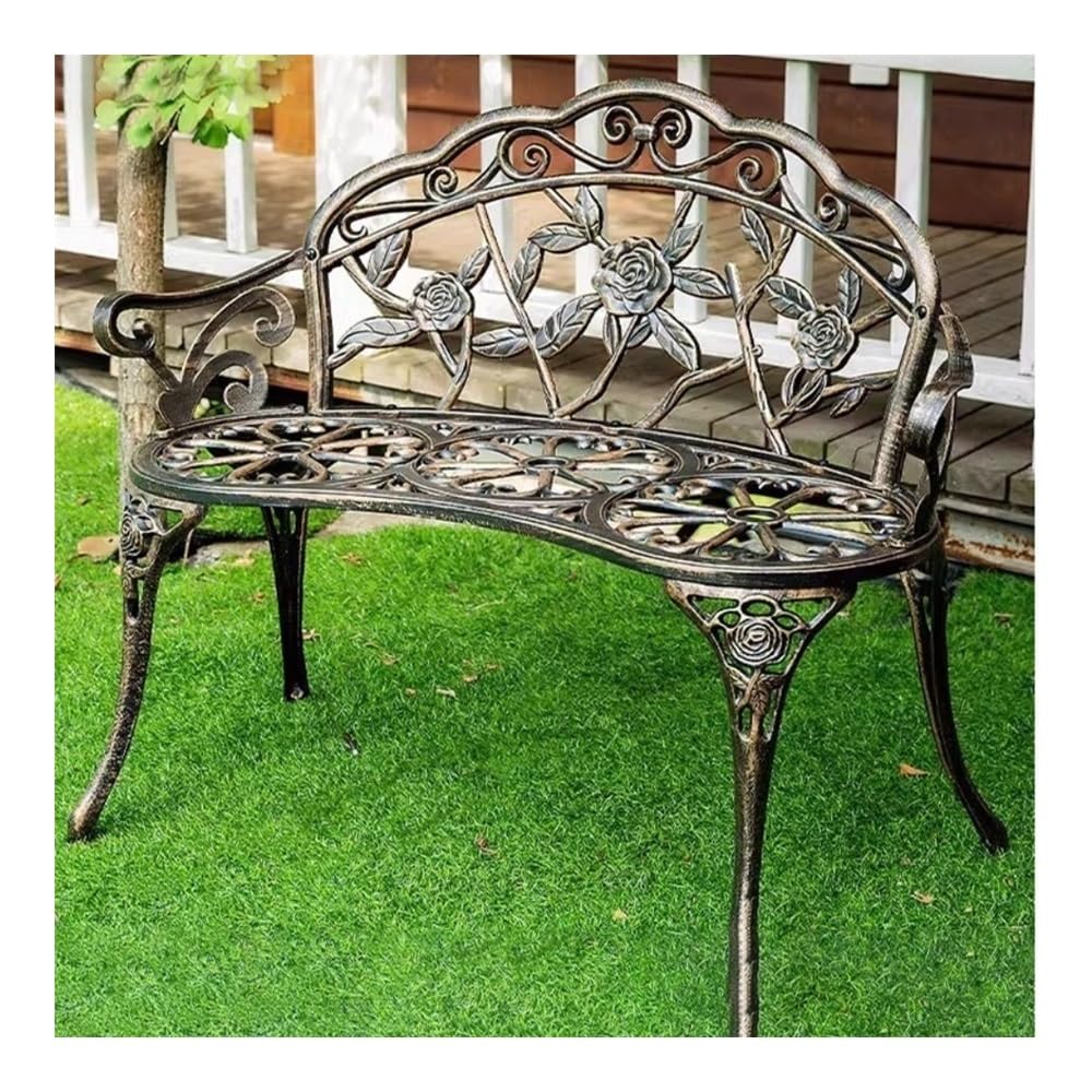 Banc d'extérieur marron haut de gamme au design de patio européen pour 2 personnes
