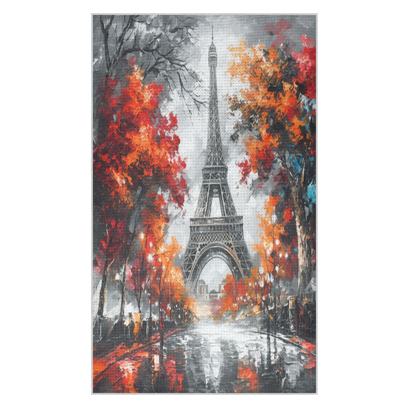 BURSTDDY Eiffel Tower Kitchen Towels,Absorbent Dish Towels 1 Pack