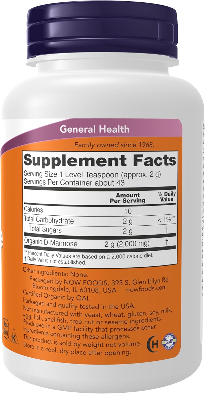 NOW Foods Supplements, D-Mannose Powder for Immune Support, Non-GMO Project Verified, Healthy Urinary Tract*, 3-Ounce - Image 2