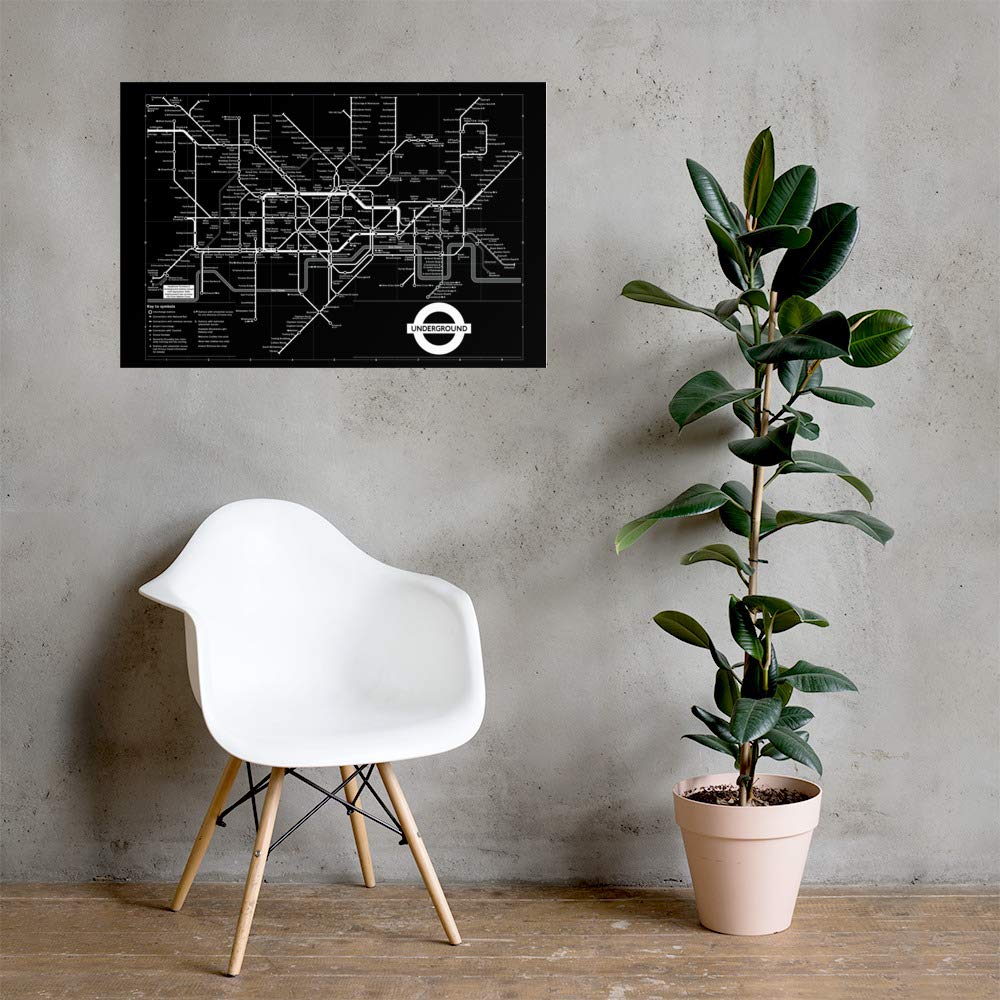 Poster métro de Londres noir et blanc cadeau idéal pour voyageur