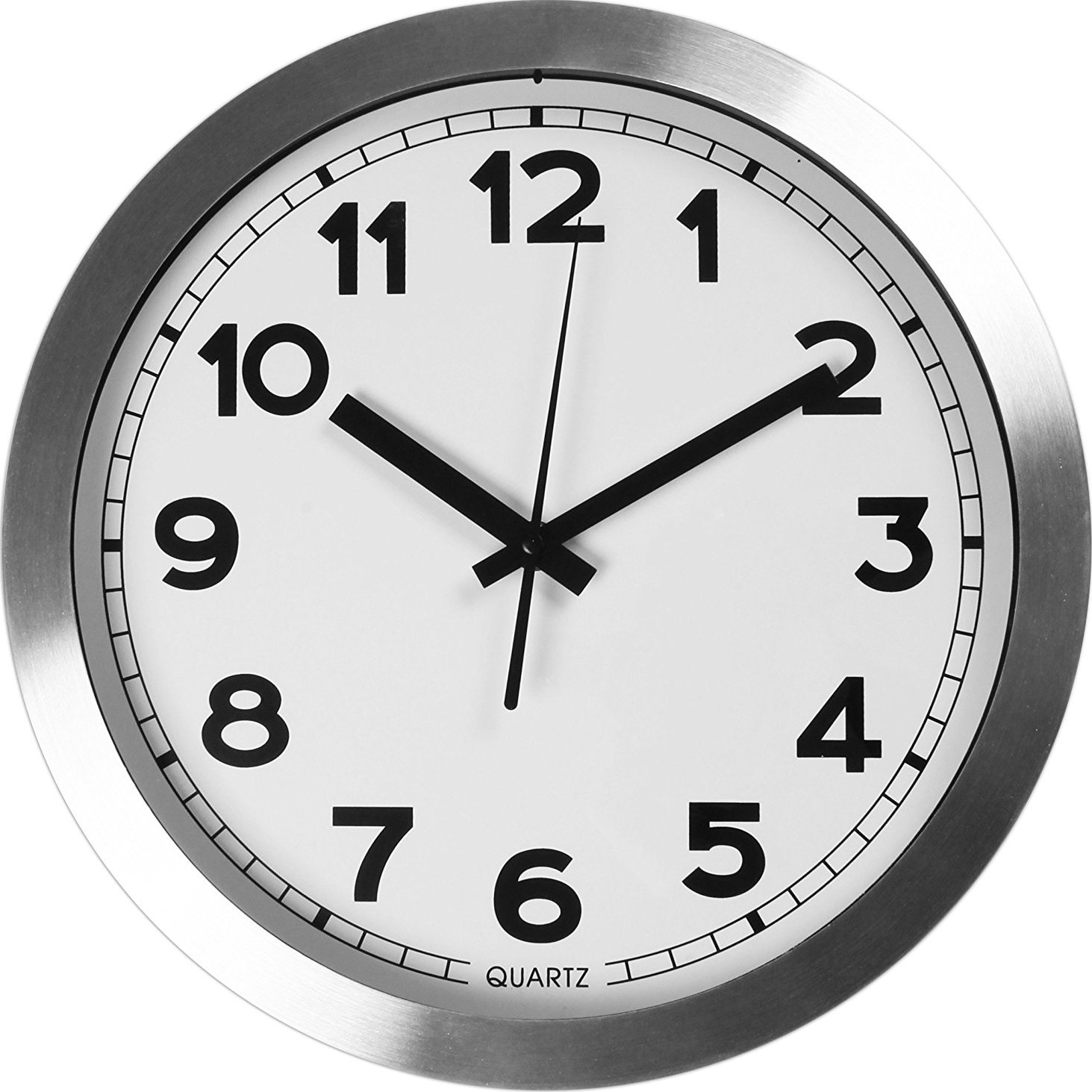 Large Aluminum Decorative Wall Clock - Universal Non-Ticking & Silent 12-Inch Wall Clock