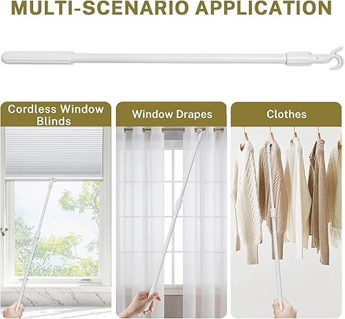 Miniatura 2 de moonice Barra de tracción mejorada para persianas y persianas sin cordones, persianas celulares, persianas enrollables, persianas romanas, de