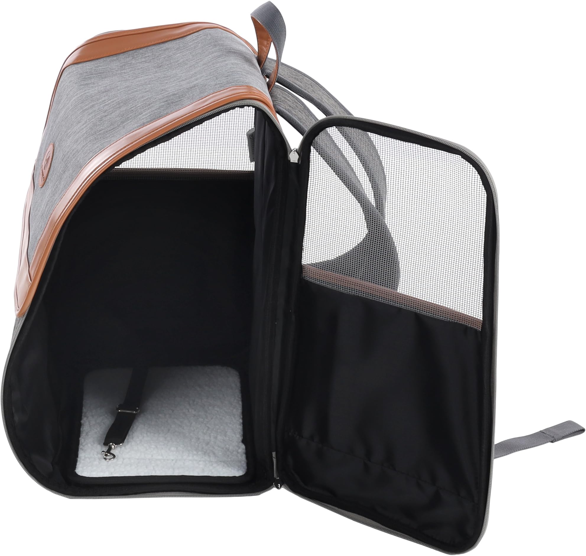 Flamingo Sac à Dos pour Animaux Tanana Gris - 35x25x42cm - Confortable, Ventilé et Sécurisé - Idéal pour Chiens et Chats de Petite Taille