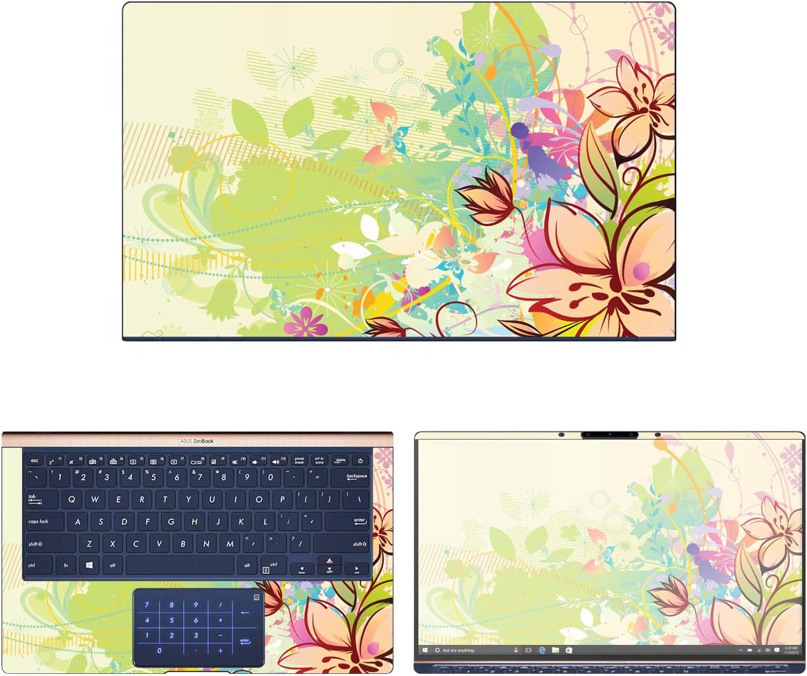 Decalrus - Protective Decal Floral Skin Sticker for Asus ZenBook 14 UX433FA (14" Screen) case Cover wrap ASzenbk14_ux433-36